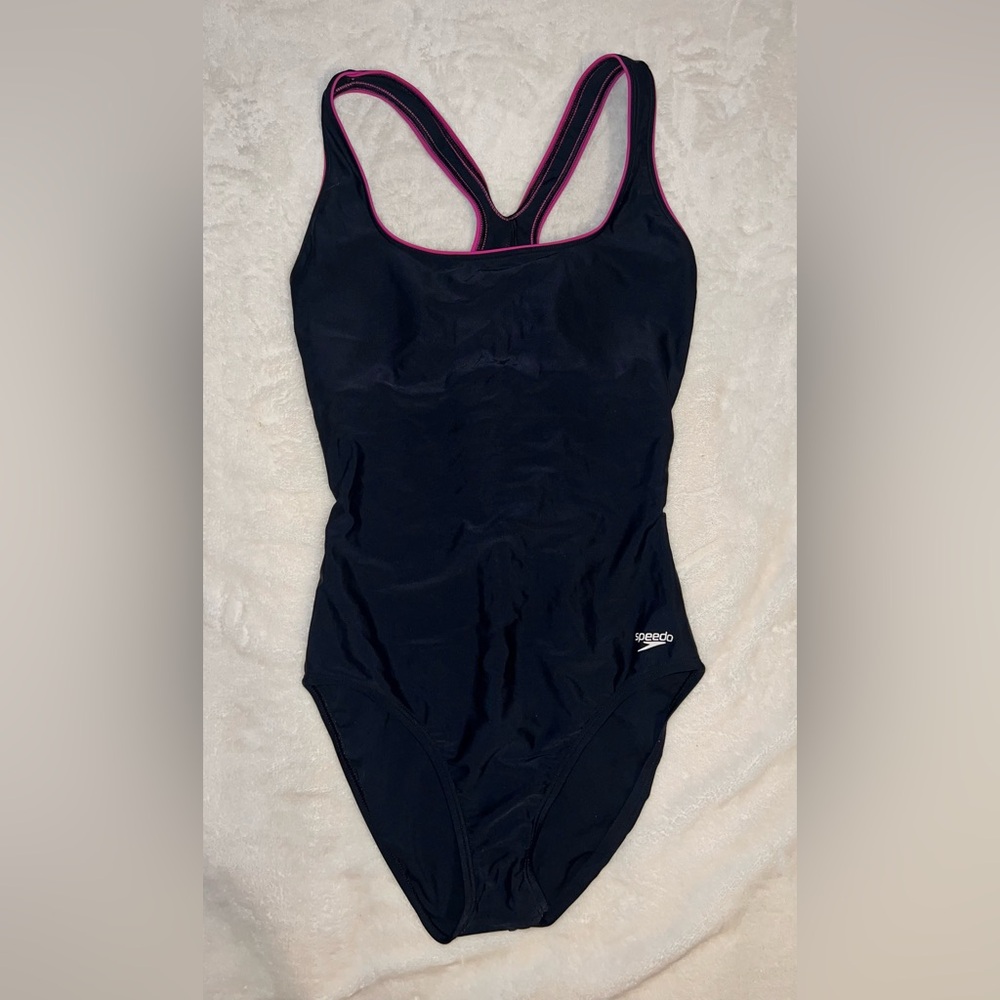 Speedo black & pink one piece swimsuit